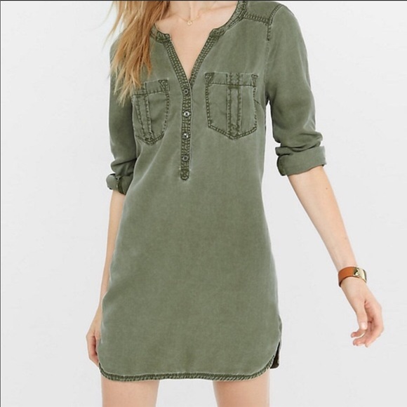 olive green tunic dress